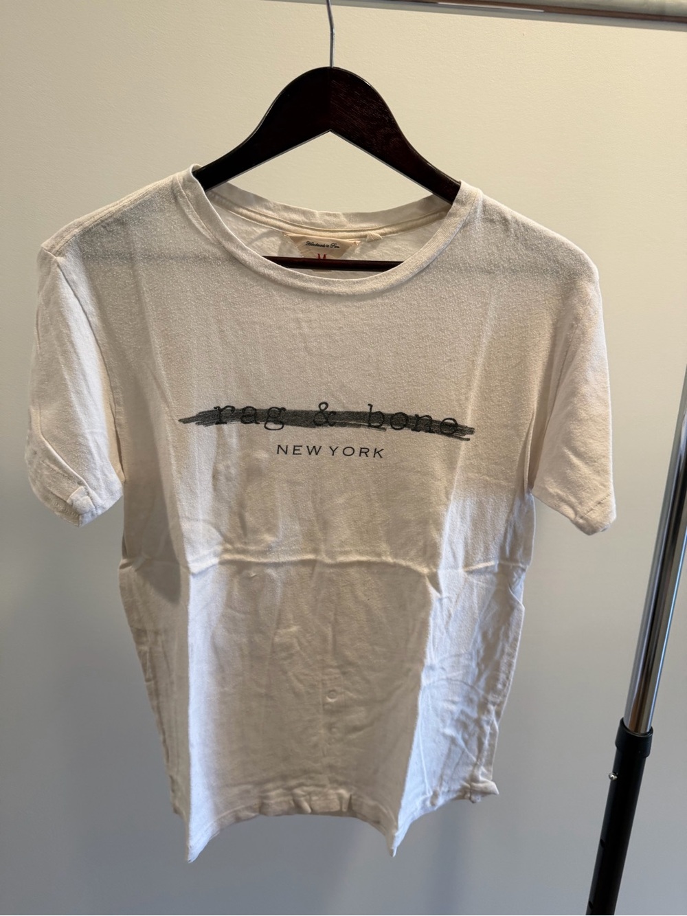 rag & bone White Logo Graphic Crewneck Tee